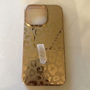 Authentic iPhone 14 Pro Max gold leopard Loopy Case